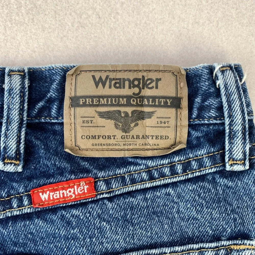 Wrangler Jeans‎ Mens 36x32 Dark Denim Regular Fit Western Faded Workwear